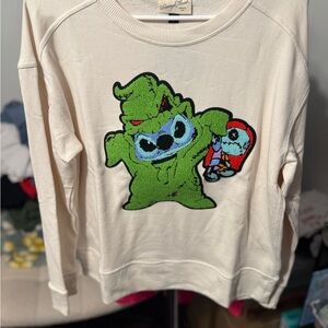 Universal Thread Cream Sweater with stitch Character Design